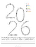 2026 Color by Number Worksheet