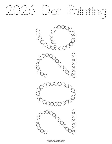 2026 Dot Painting Coloring Page