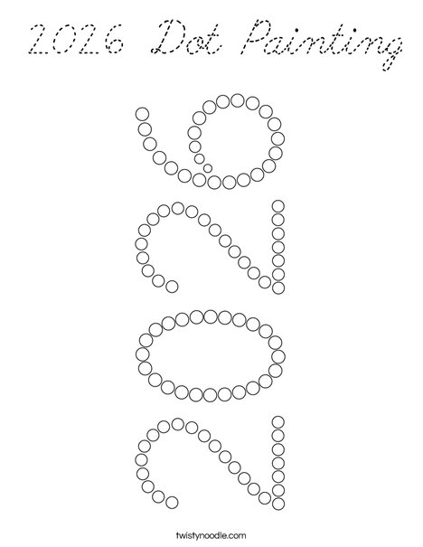 2026 Dot Painting Coloring Page