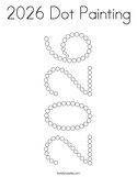 2026 Dot Painting Coloring Page