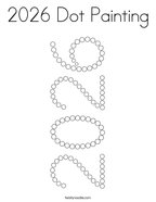 2026 Dot Painting Coloring Page