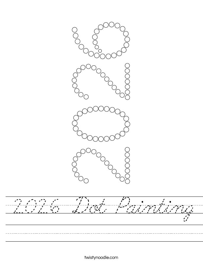 2026 Dot Painting Worksheet