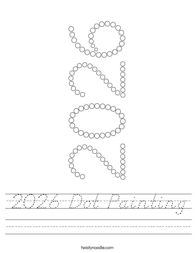 2026 Dot Painting Worksheet