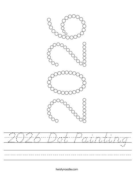 2026 Dot Painting Worksheet