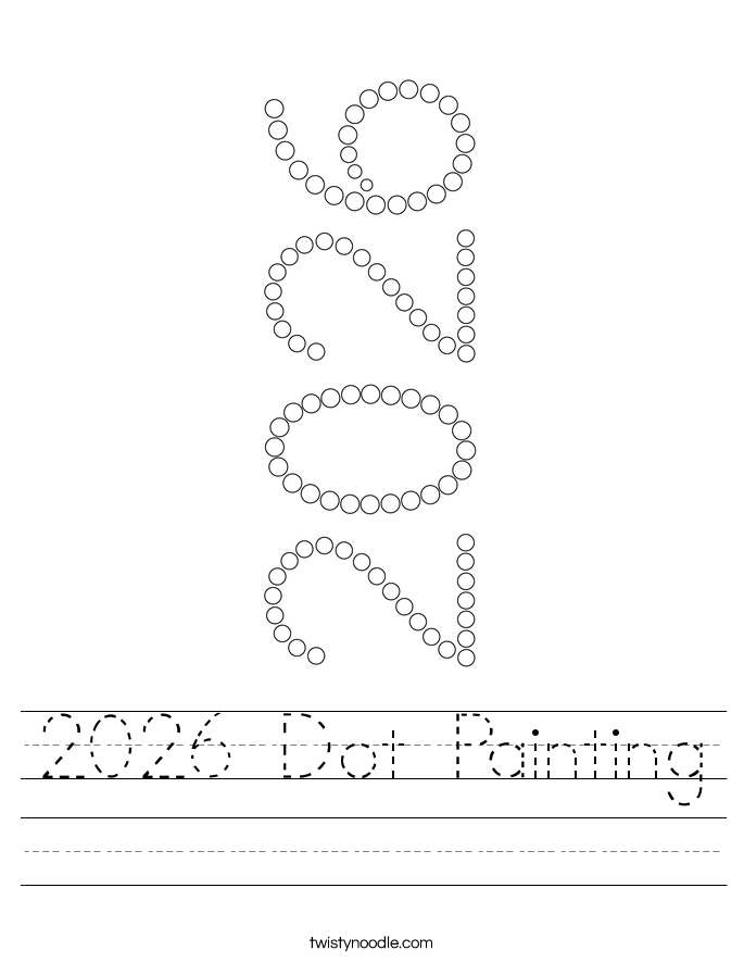2026 Dot Painting Worksheet