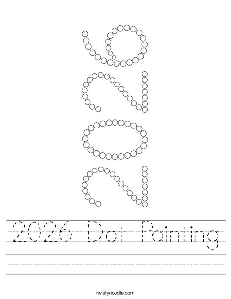 2026 Dot Painting Worksheet