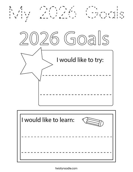 2026 Goals Coloring Page