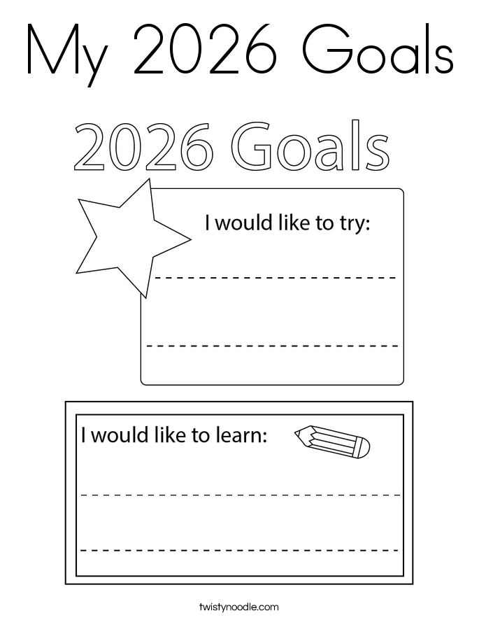 My 2026 Goals Coloring Page