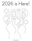 2026 is Here Coloring Page