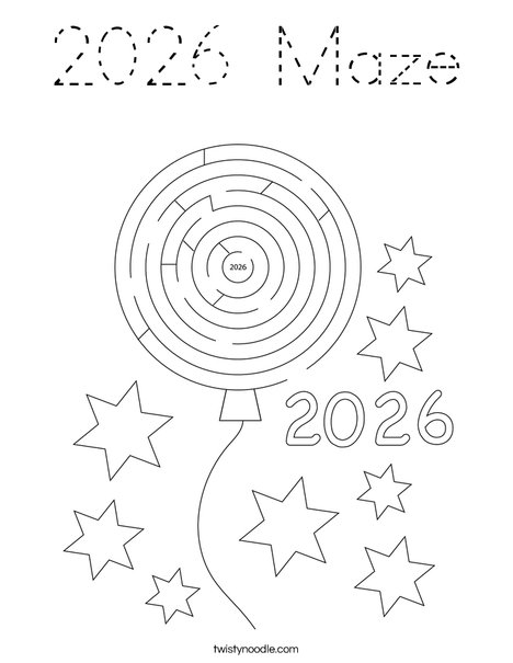 2026 Maze Coloring Page