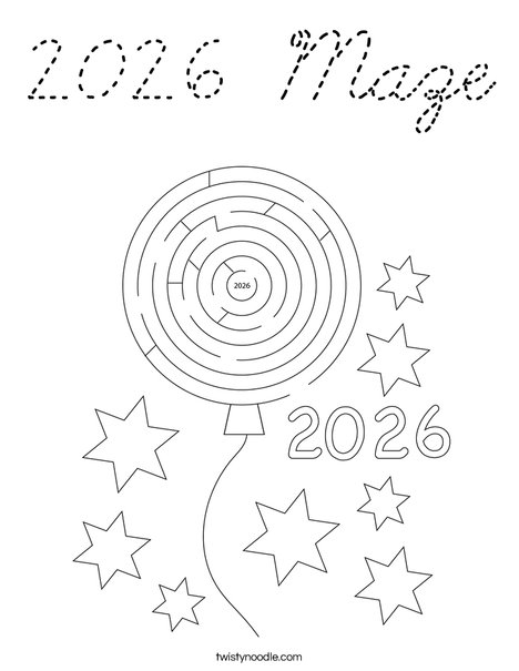 2026 Maze Coloring Page
