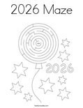 2026 Maze Coloring Page