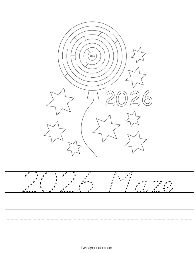 2026 Maze Worksheet