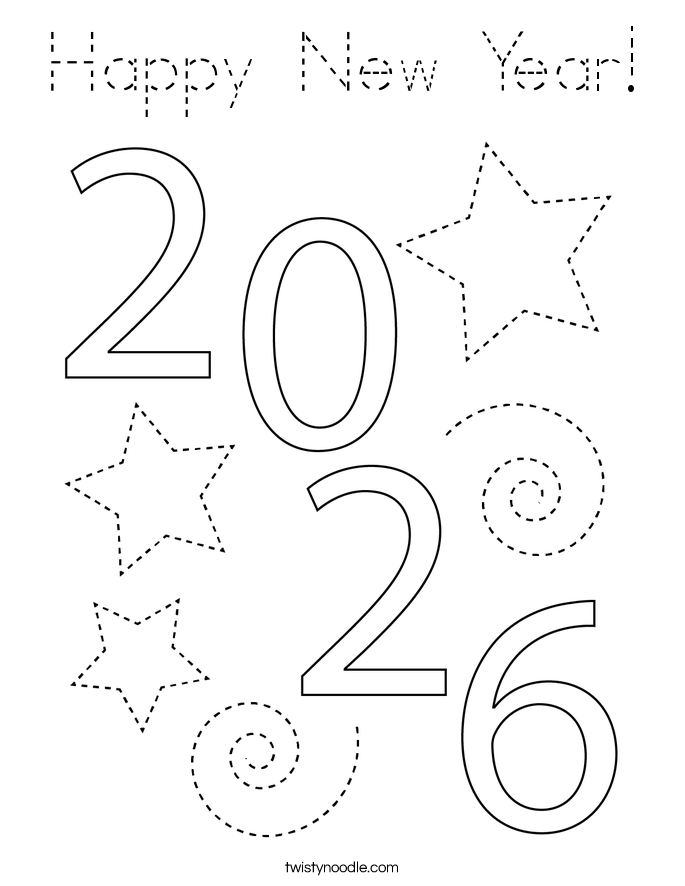 Happy New Year! Coloring Page