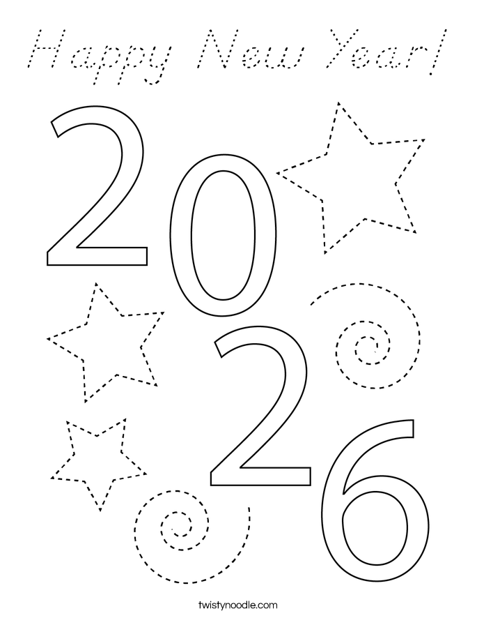 Happy New Year! Coloring Page