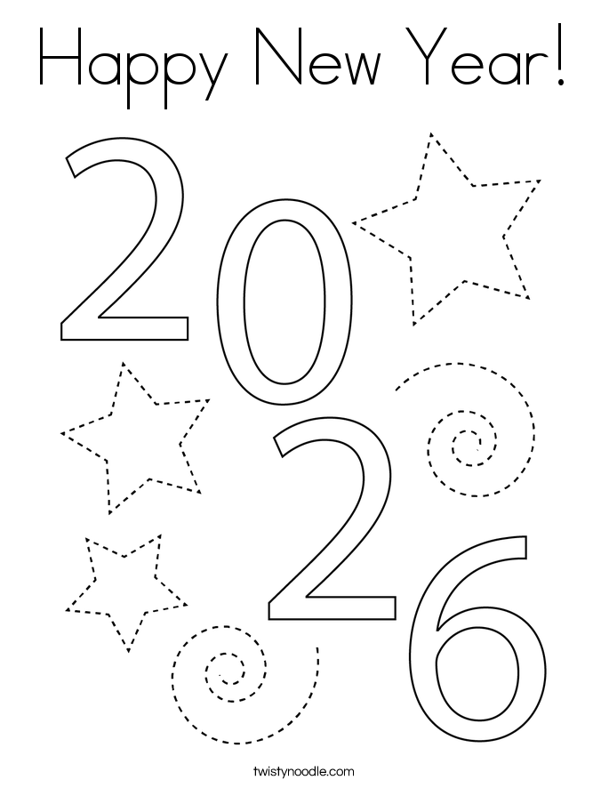 Happy New Year! Coloring Page