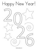 Happy New Year Coloring Page