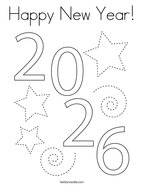 Happy New Year Coloring Page