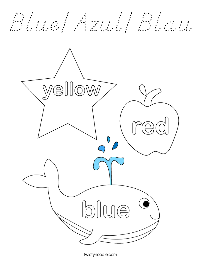Blue/Azul/Blau Coloring Page