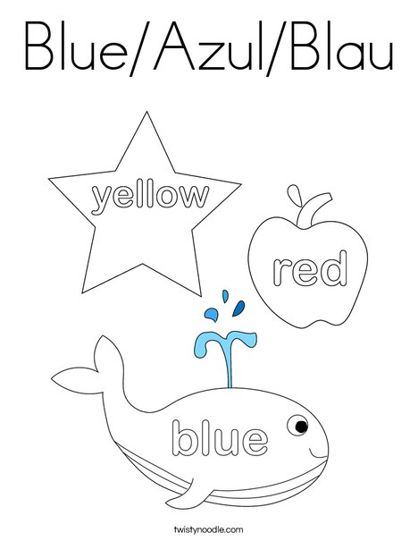 Blue/Azul/Blau Coloring Page - Twisty Noodle