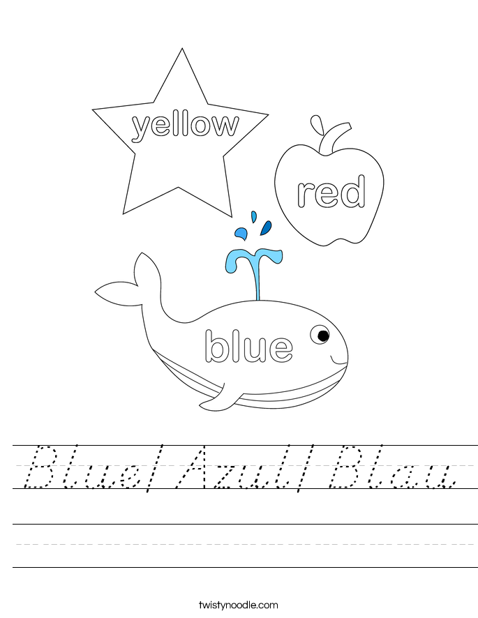 Blue/Azul/Blau Worksheet