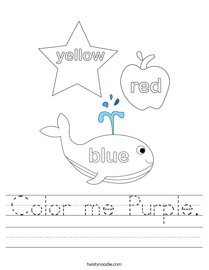 color me purple worksheet twisty noodle