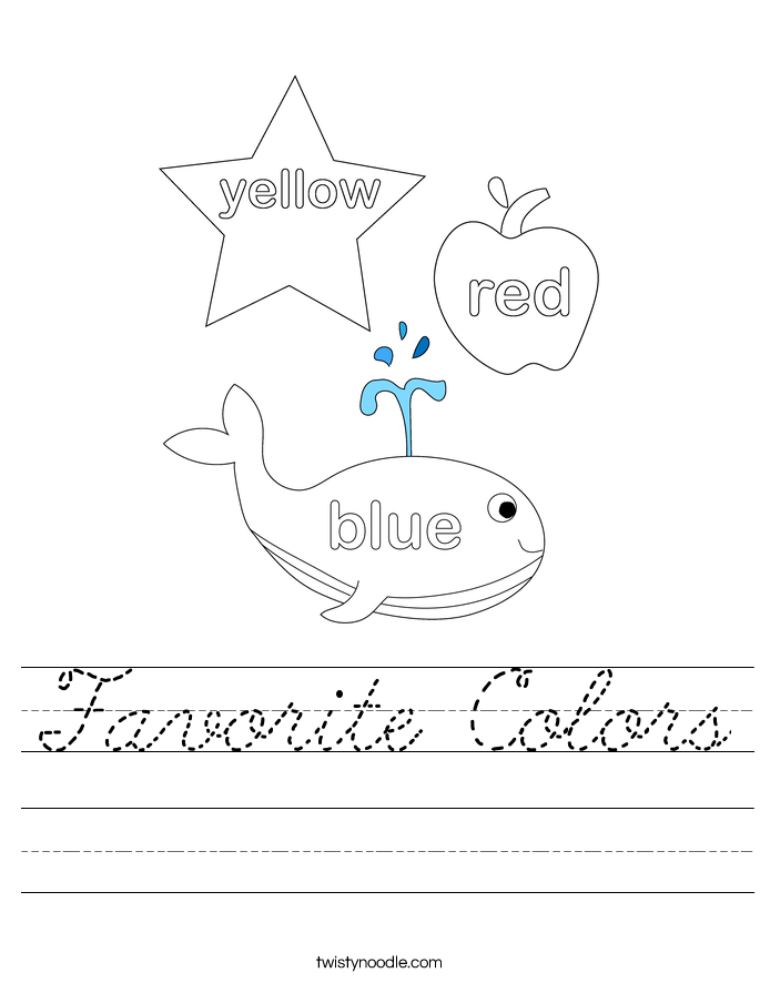 Favorite Colors Worksheet