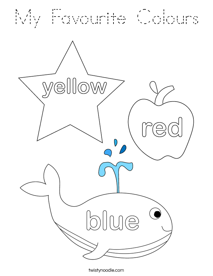 My Favourite Colours Coloring Page