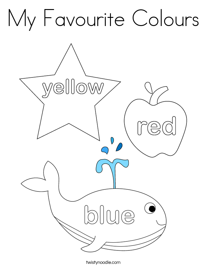 My Favourite Colours Coloring Page