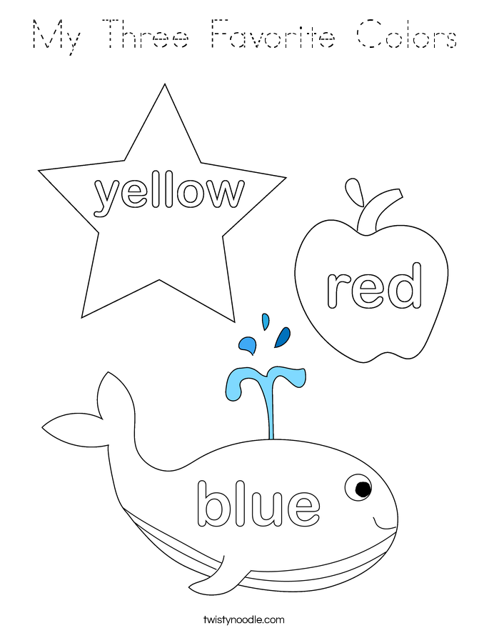My Three Favorite Colors Coloring Page - Tracing - Twisty Noodle