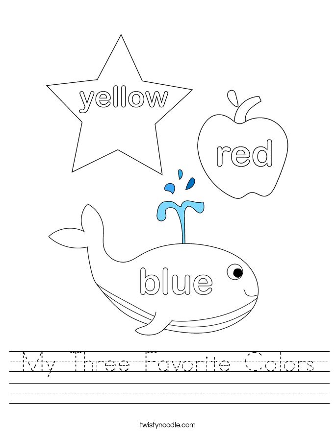 My Three Favorite Colors Worksheet Twisty Noodle