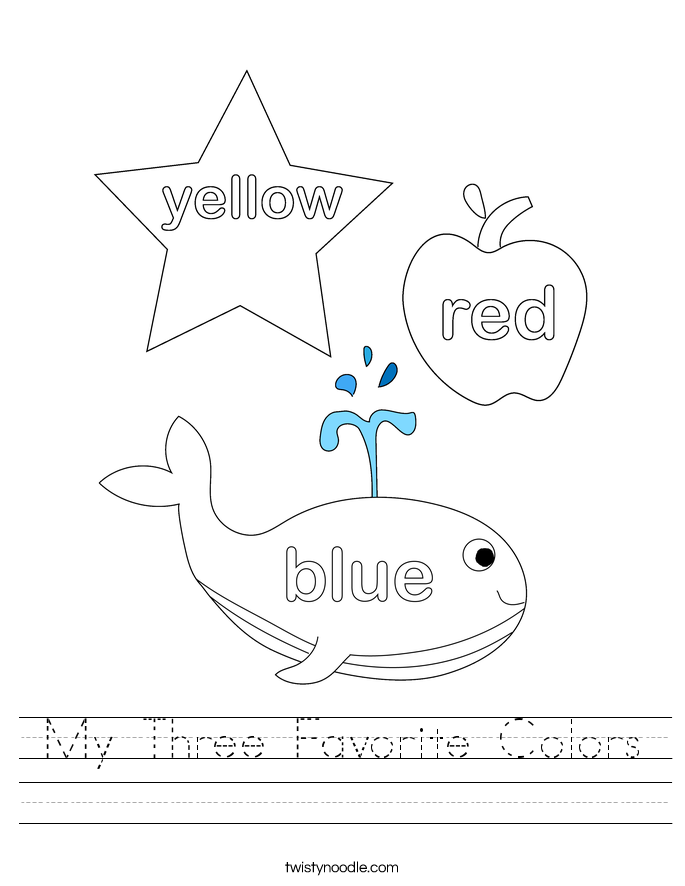 My Three Favorite Colors Worksheet