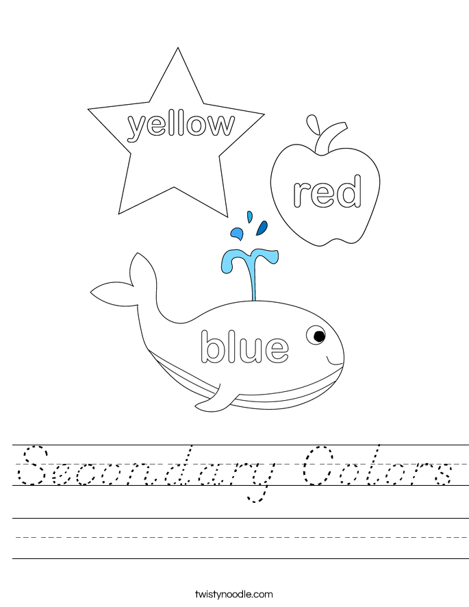 Secondary Colors Worksheet