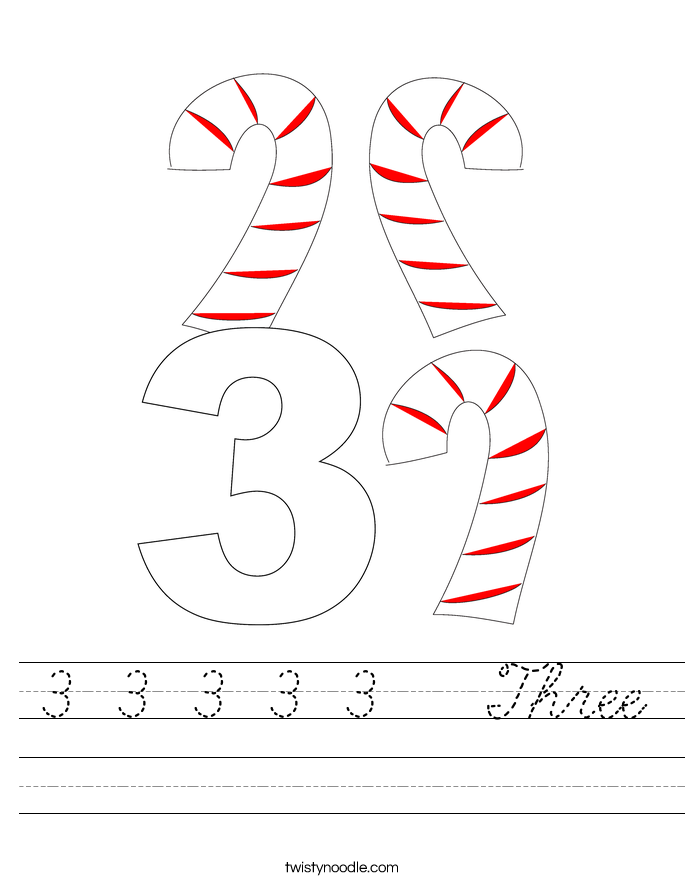 3 3 3 3 3   Three Worksheet