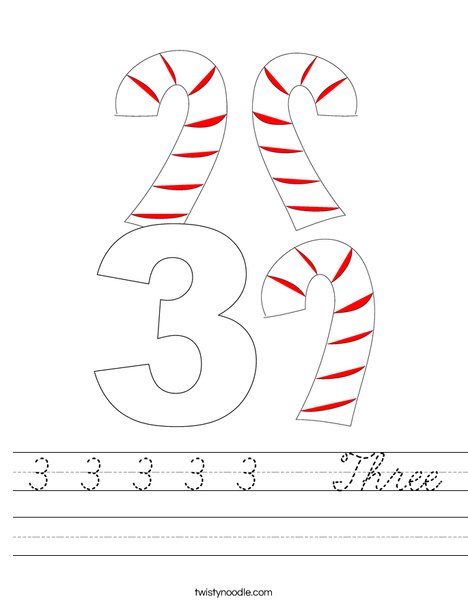 3 Candy Canes Worksheet