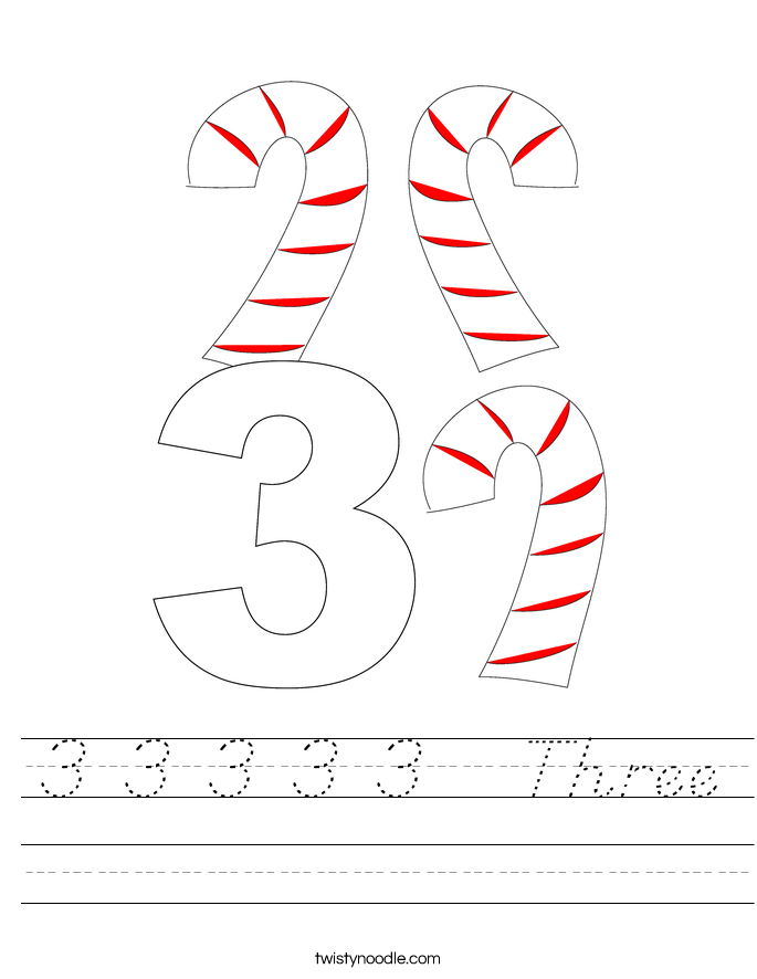 3 3 3 3 3   Three Worksheet