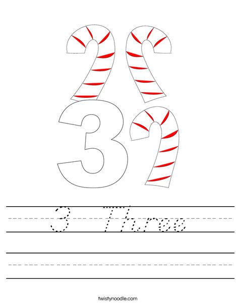 3 Candy Canes Worksheet