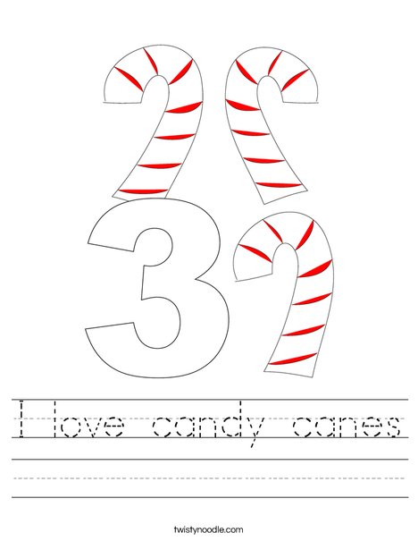 I love candy canes Worksheet - Twisty Noodle