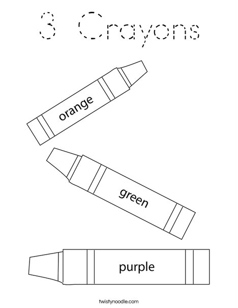 3 Crayons Coloring Page