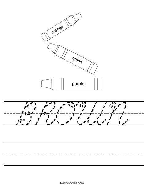 3 Crayons Worksheet