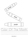 Color Of The Month Worksheet