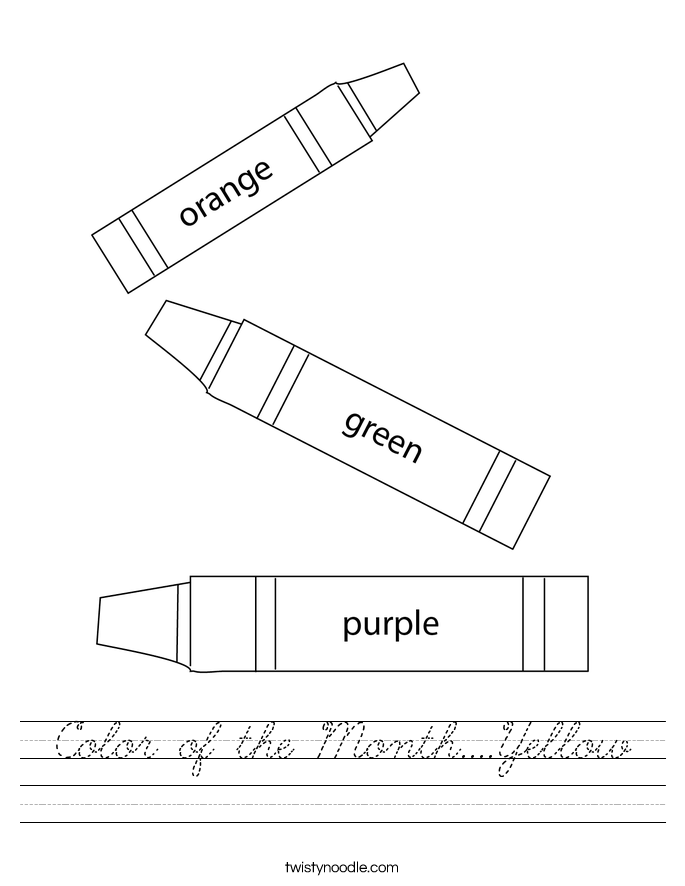  Color of the Month....Yellow  Worksheet