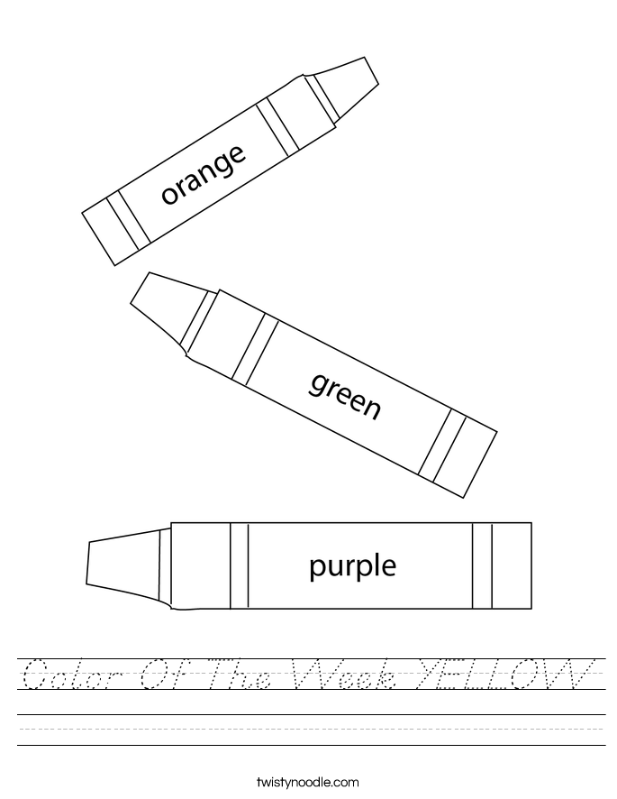 Color Of The Week YELLOW Worksheet