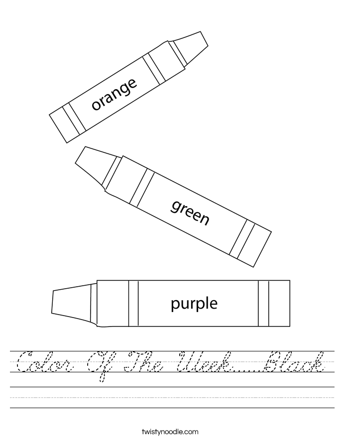 Color Of The Week......Black Worksheet