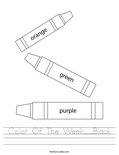 Color Of The Week......Black Worksheet