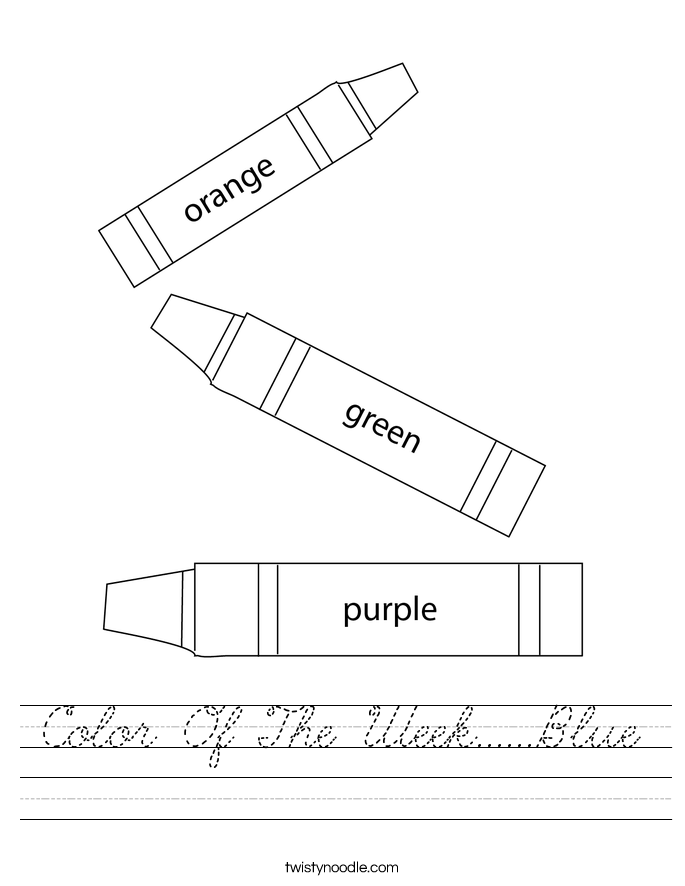 Color Of The Week......Blue Worksheet