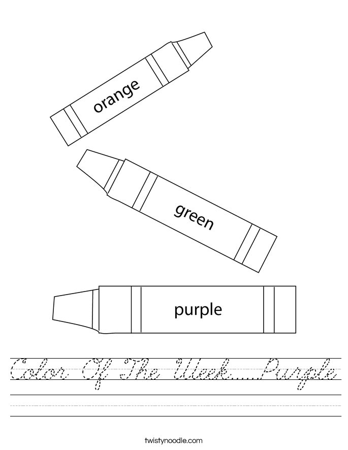 Color Of The Week......Purple Worksheet