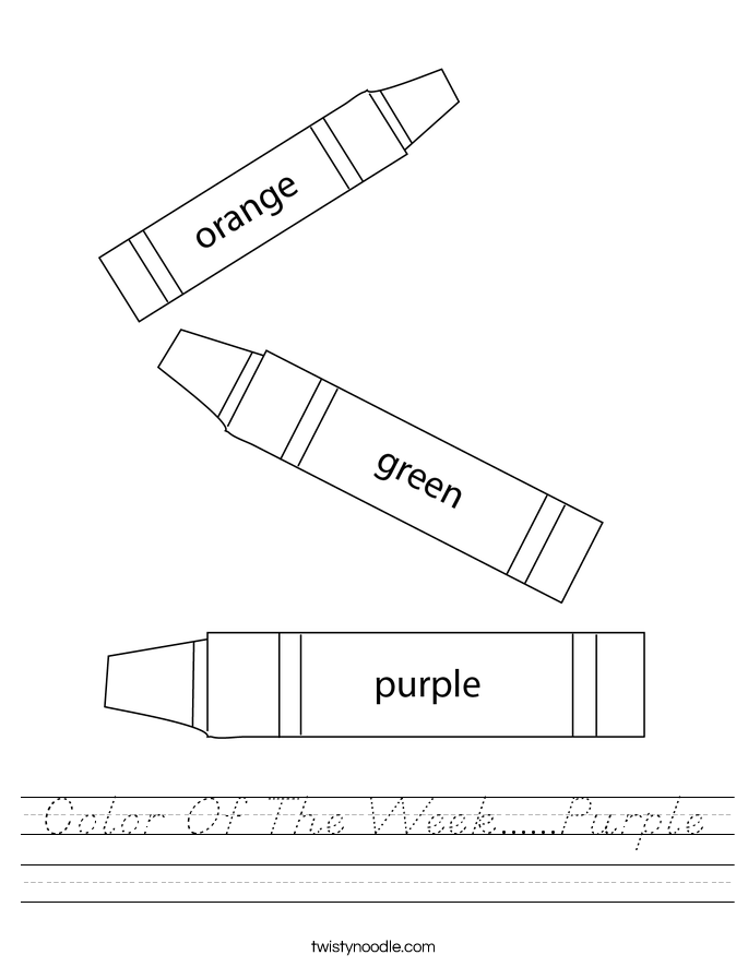Color Of The Week......Purple Worksheet