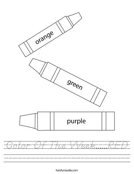3 Crayons Worksheet