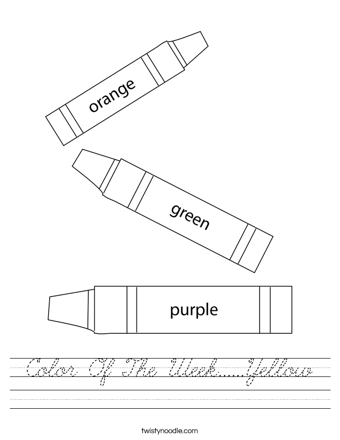 Color Of The Week......Yellow Worksheet